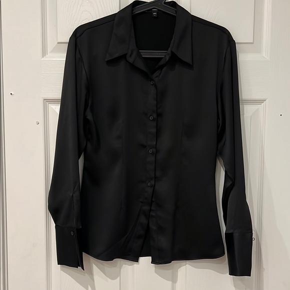 Black Collared Button Down Knotted Shirt